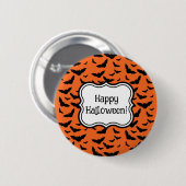 Orangefarbene, auf Kundenwunsch gefertigte Hallowe Button (Vorne & Hinten)
