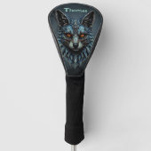 Orangefarbene Augen, cooles Fell: Der blendende Fu Golf Headcover (Vorderseite)