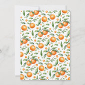 Orangefarbene Babydusche Einladung für Zwillinge (Rückseite)