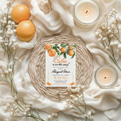 Orangefarbene Babydusche Einladung mit Foto