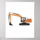 Orangefarbene Baggerbaukids Zimmerdekor Poster (Vorne)