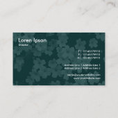 Orangefarbene Band - Blume Textur - Dunkelgrün Visitenkarte (Rückseite)