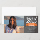 Orangefarbene Bannerklatsche Foto Abschluss Ankündigung (Vorne/Hinten)