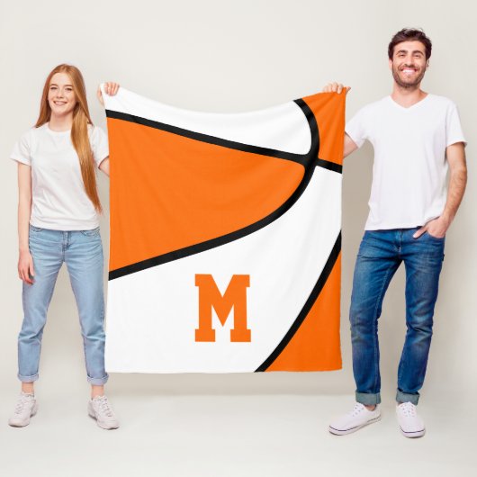 Orangefarbene Basketballfarben Fleecedecke (Beispiel)