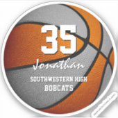 Orangefarbene Basketballmannschaft färbt Spirituos Aufkleber (Vorderseite)