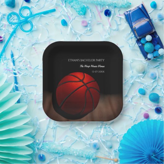 Orangefarbene Basketballmeisterin Pappteller (Party)