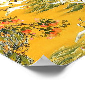 Orangefarbene Bäume, Sonnenuntergang und Krane Vin Poster (Ecke)