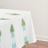 Orangefarbene Bäume Topiaries Topiary Tablecloth Tischdecke (Beispiel)