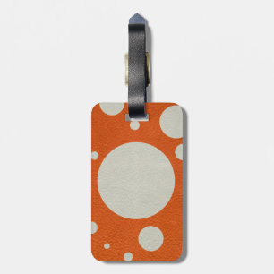 Orangefarbene Bereiche auf Stein-Leder-Druck Gepäckanhänger