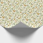 Orangefarbene Berries und Blätter auf Creme - Must Geschenkpapier (Ecke)