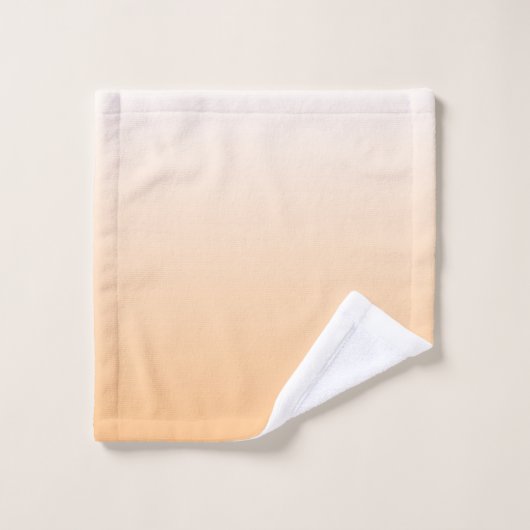 Orangefarbene bis weiße glänzende Farben Badhandtuch Set (Waschlappen)