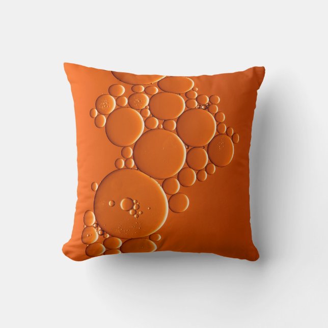 Orangefarbene Blasen Kissen (Vorderseite)