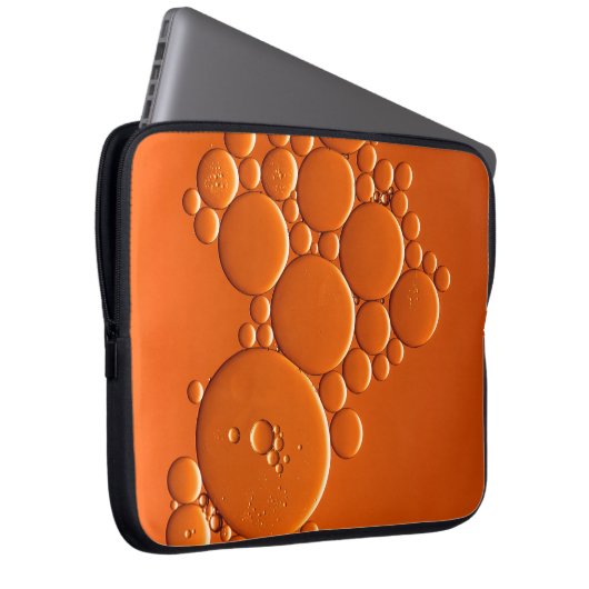 Orangefarbene Blasen Laptopschutzhülle (Vorne Rechts)