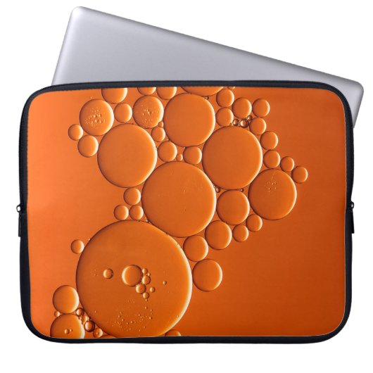 Orangefarbene Blasen Laptopschutzhülle (Vorderseite)