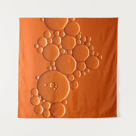 Orangefarbene Blasen Wandteppich (Vorderseite)
