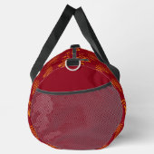 Orangefarbene Blätter der Silhouette auf rot Duffle Bag (Rechts)