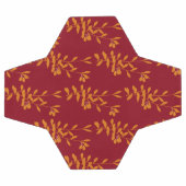 Orangefarbene Blätter der Silhouette auf rot Fußball (Flach)