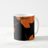 Orangefarbene Blätter im Herbstmuster Kaffeetasse (VorderseiteRechts)