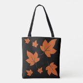 Orangefarbene Blätter im Herbstmuster Tasche (Rückseite)
