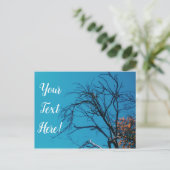 Orangefarbene Blätter Tree Blue Sky Postcard Postkarte (Stehend Vorderseite)