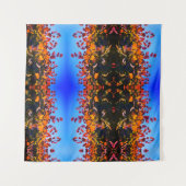 Orangefarbene Blätter und blaues Himmelsband Wandteppich (Vorderseite (Horizontal))