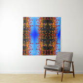 Orangefarbene Blätter und blaues Himmelsband Wandteppich (Beispiel (Horizontal))