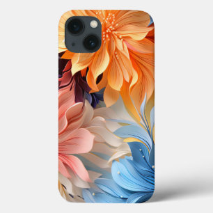 Orangefarbene blaue Blume blüht und Blätter Case-Mate iPhone Hülle