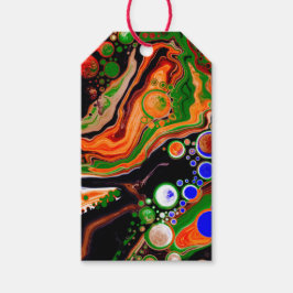 Orangefarbene, blaue, grüne, schwarze, digitale Fl Geschenkanhänger