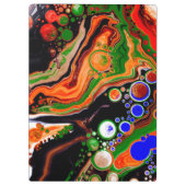 Orangefarbene, blaue, grüne, schwarze, digitale Fl Klemmbrett (Rückseite)