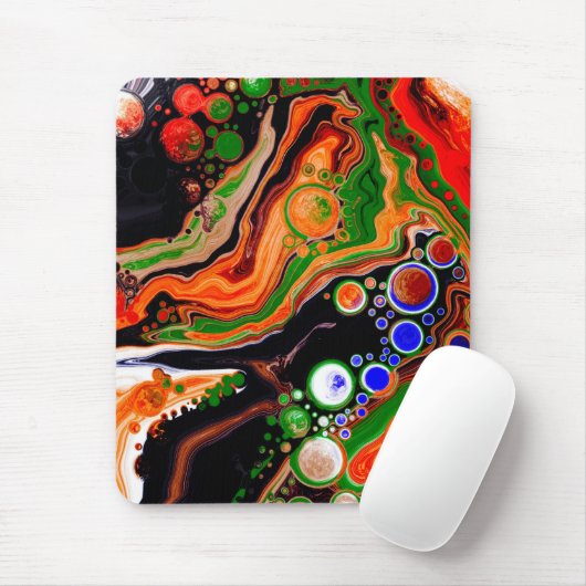 Orangefarbene, blaue, grüne, schwarze, digitale Fl Mousepad (Mit Mouse)