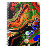 Orangefarbene, blaue, grüne, schwarze, digitale Fl Notizblock (Vorderseite)