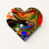 Orangefarbene, blaue, grüne, schwarze, digitale Fl Notizblock (Rückseite)