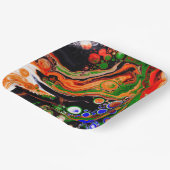 Orangefarbene, blaue, grüne, schwarze, digitale Fl Pappteller (Gewinkelt)