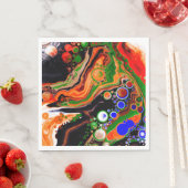 Orangefarbene, blaue, grüne, schwarze, digitale Fl Serviette (Beispiel)