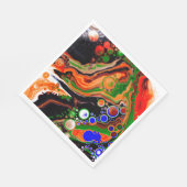 Orangefarbene, blaue, grüne, schwarze, digitale Fl Serviette (Ecke)