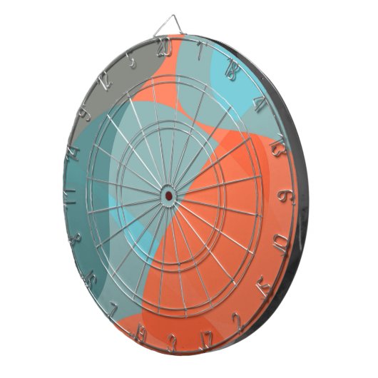 Orangefarbene, blaue, moderne, trendige und Bio Fo Dartscheibe (Vorderseite rechts)