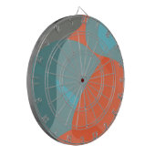 Orangefarbene, blaue, moderne, trendige und Bio Fo Dartscheibe (Vorderseite Links)