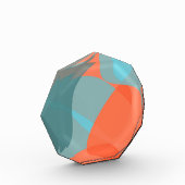 Orangefarbene, blaue, moderne, trendige und Bio Fo Fotoblock (Links)
