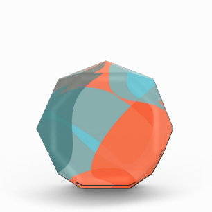 Orangefarbene, blaue, moderne, trendige und Bio Fo Fotoblock