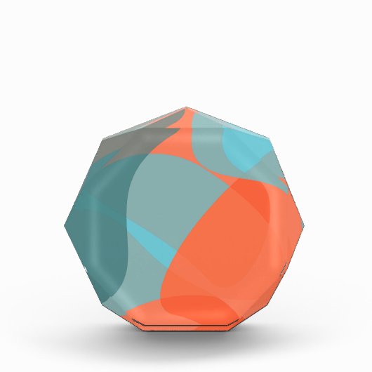 Orangefarbene, blaue, moderne, trendige und Bio Fo Fotoblock (Vorderseite)