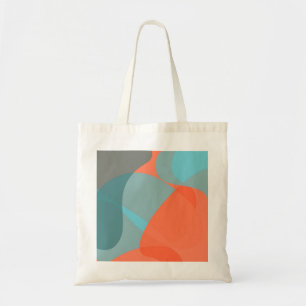 Orangefarbene, blaue, moderne, trendige und Bio Fo Tragetasche