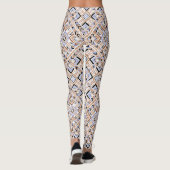 Orangefarbene/blaue Multi-Pattern Frauen Leggings (Rückseite)