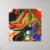 Orangefarbene, blaue, schwarze, digitale Fluid-Kun Leinwanddruck (Vorderseite)