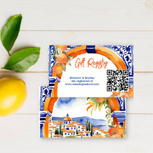Orangefarbene blaue Talavera-Fliesen - Geschenkgut Begleitkarte