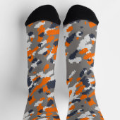Orangefarbene, blaugraue und weiße Camouflage abst Socken (Oben)