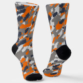 Orangefarbene, blaugraue und weiße Camouflage abst Socken (Gewinkelt)