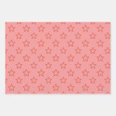 Orangefarbene blaurosa Muster Wrapping Paper Set Geschenkpapier Set (Vorderseite 3)