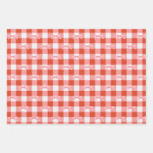 Orangefarbene blaurosa Muster Wrapping Paper Set Geschenkpapier Set (Vorderseite 2)