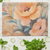 Orangefarbene Blume Aquarellblumen Elegant Geschirrtuch (Gefaltet)