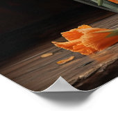 Orangefarbene Blume Art Print Poster (Ecke)